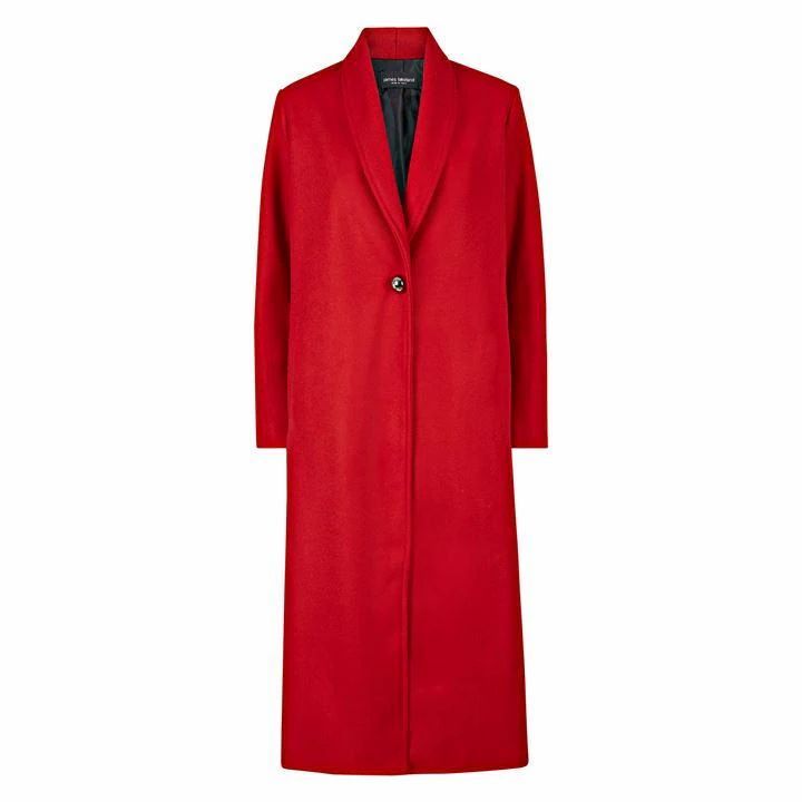 James Lakeland 1 Button Long Coat - Red