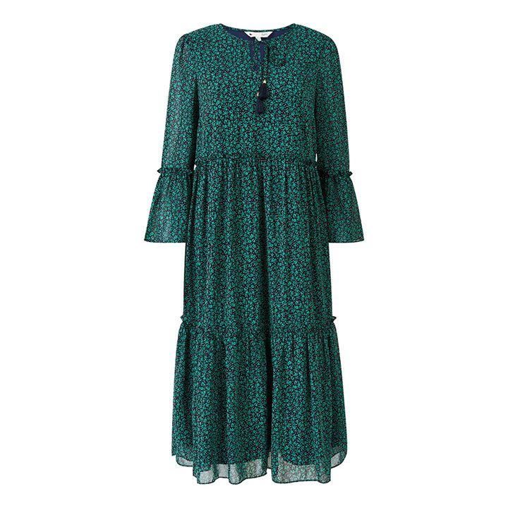 Yumi Green Ditsy Smock Dress - Green