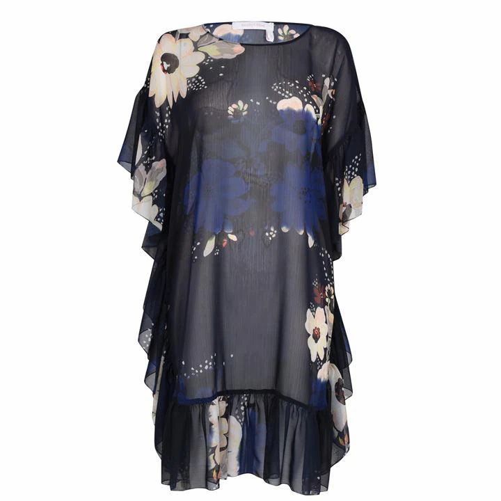 See By Chloe Long Sleeve Waterflower Dress - Blue