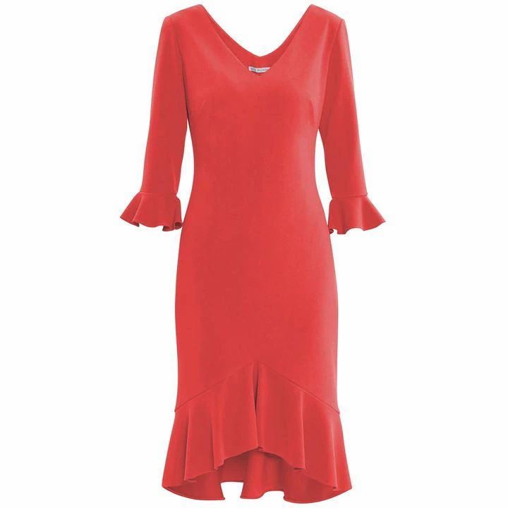 Gina Bacconi Daphne Stretch Crepe Dress - Red