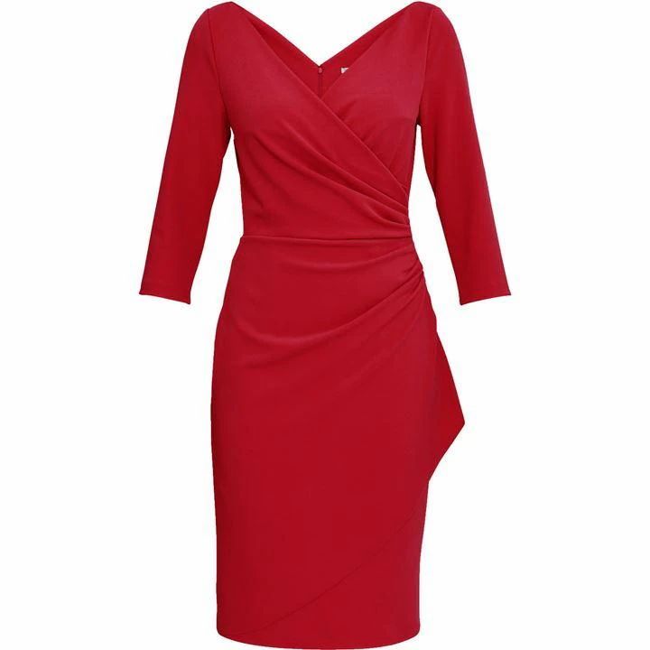 Gina Bacconi Gina Bacconi Keelia Crepe Wrap Dress - Red
