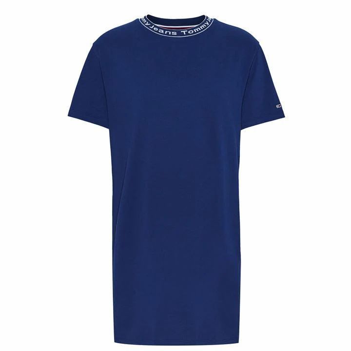 Tommy Jeans Branded Neck Dress - Blue