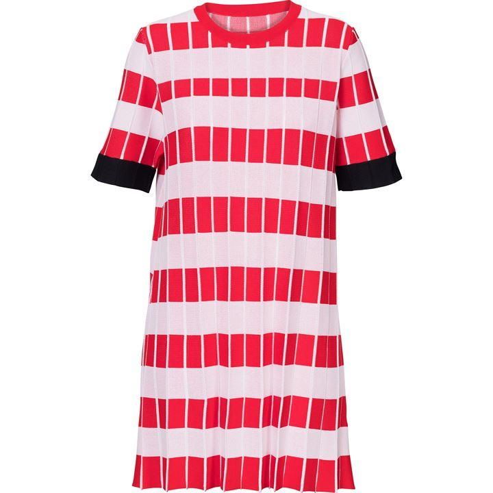 Knitted Striped Crinkle Dress