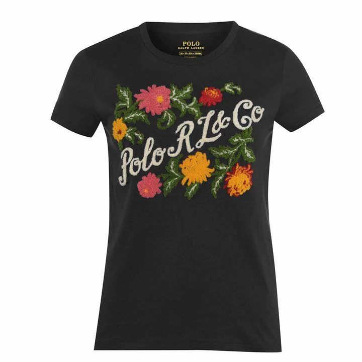 Polo Ralph Lauren Floral Logo T Shirt - Black