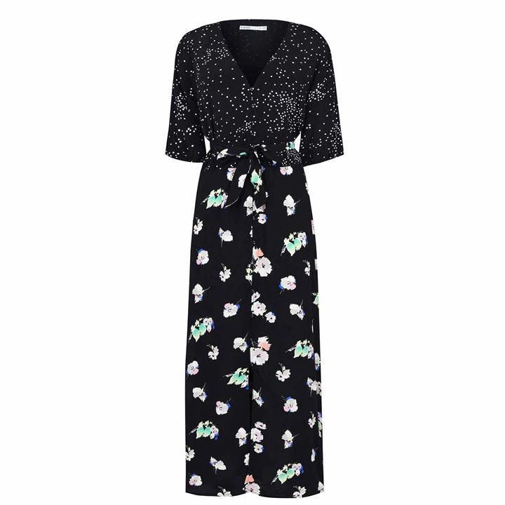 Oasis Curve Floral Midid Dress - Multi Black