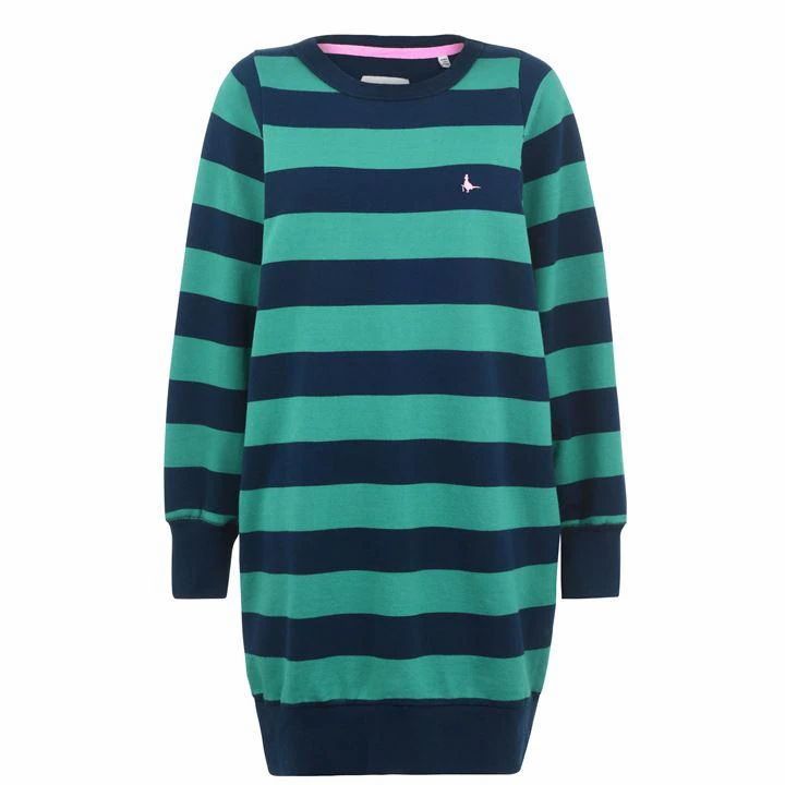 Jack Wills Sattely Stripe Sweatshirt Mini Dress - Green