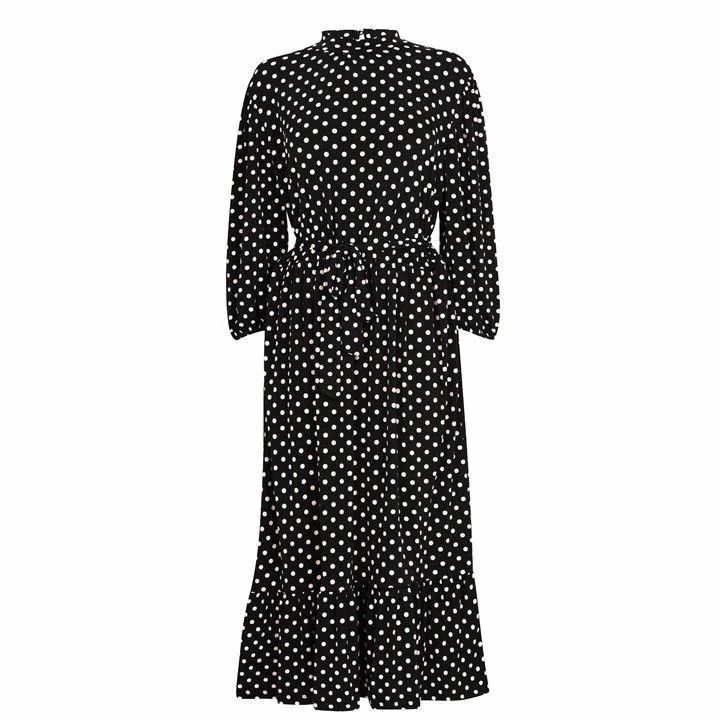 Oasis Curve Spot Midi Dress - Multi Black