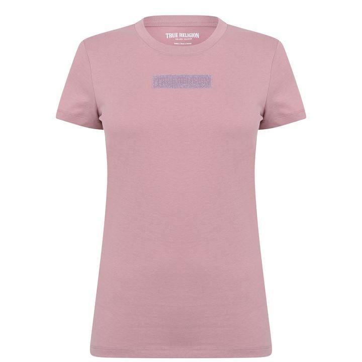 True Religion Crystal Logo t Shirt - Pink