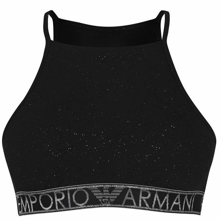 Emporio Armani Logo Band Bralette - Black