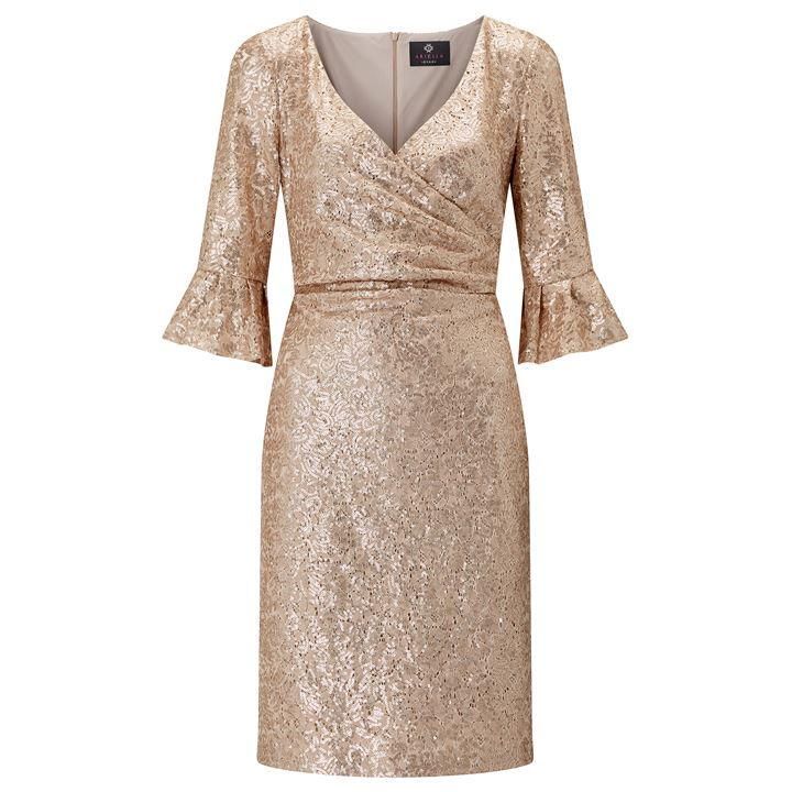 Ariella London Ariella Jordyn Sequin Lace Dress - Silver