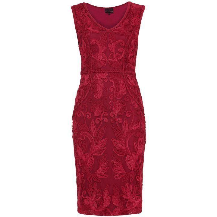 Phase Eight Constance Tapework Dress - Magenta