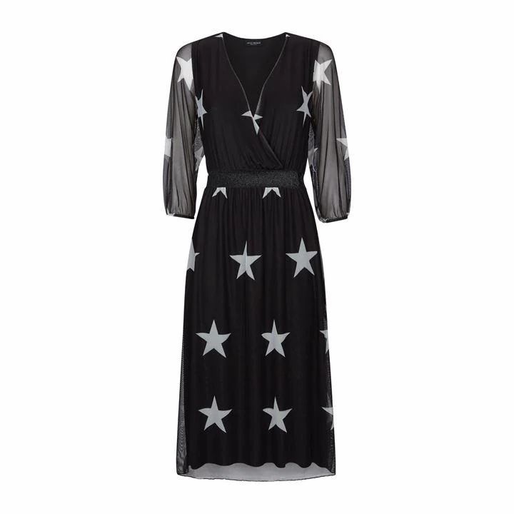James Lakeland Star Print Tulle Dress - Black