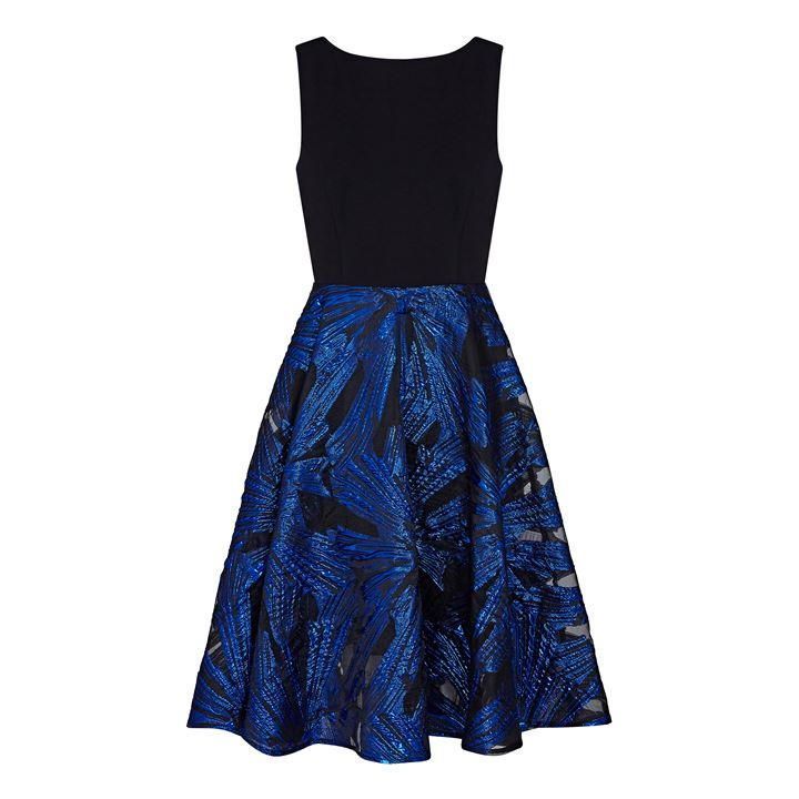 Ariella London Ariella Gila Metallic Burnout Dress - BLACK BLUE