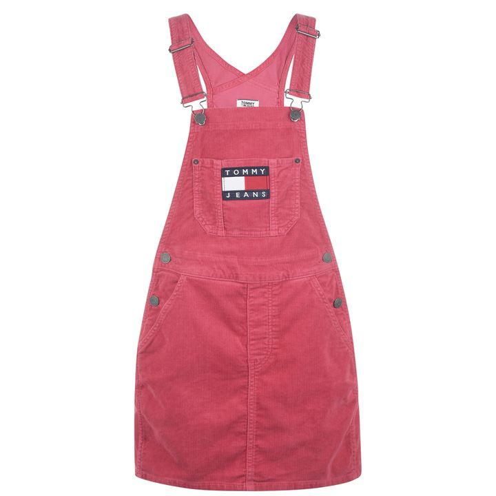 Tommy Jeans Dungaree Dress - Red