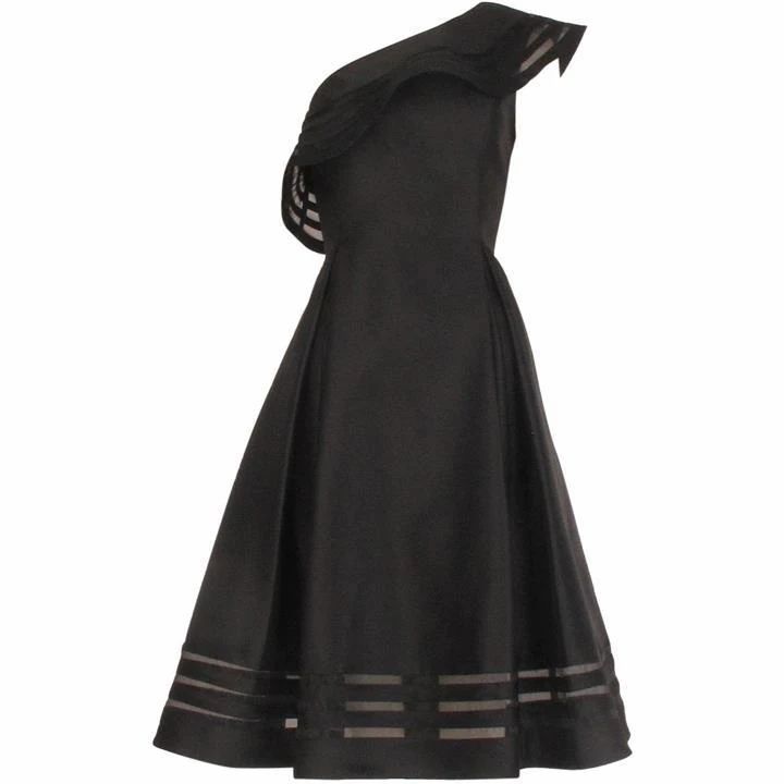 Adrianna Papell Mikado Organza Dress - Black