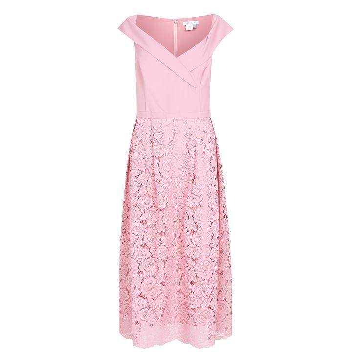 Oasis Curve Lace Skirt Bridesmaid Dress - Pale Pink