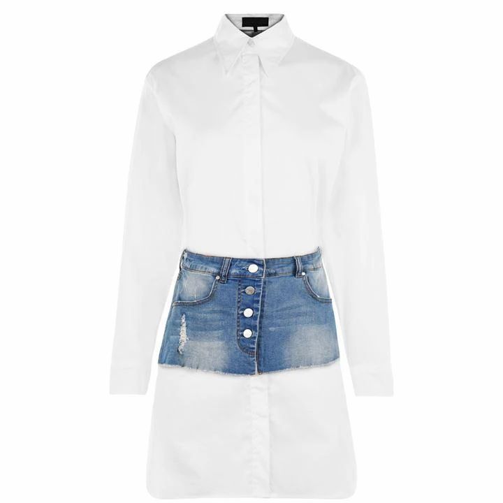 Kendall and Kylie Shirt Dress Ladies - White