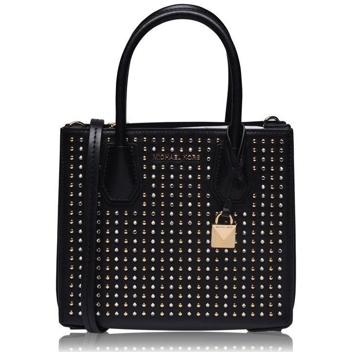 MICHAEL Michael Kors Studded Satchel Bag - Black 001