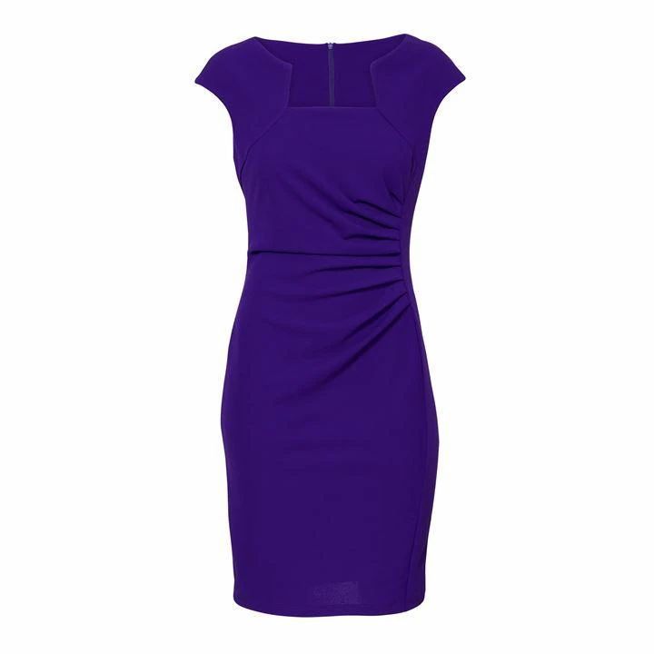 Carolina Cavour Shape Dress With Asymmetric Neck - Purple