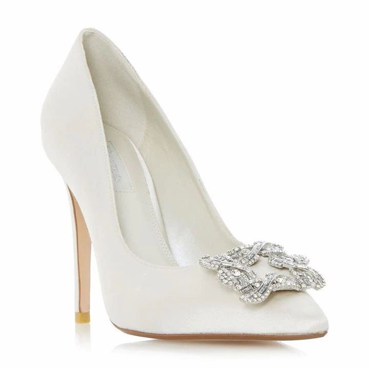Breanna jewelled brooch court shoes