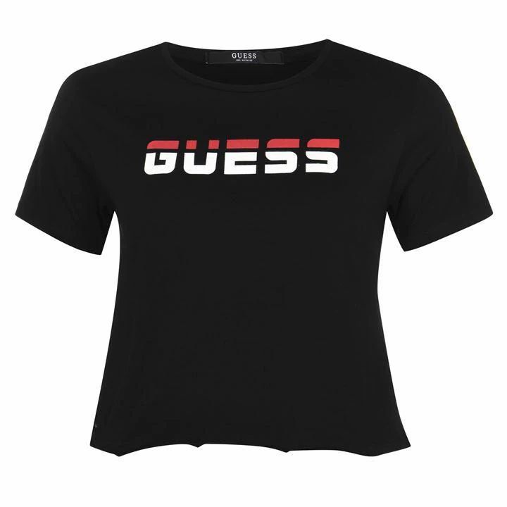 Guess Crop Logo T-Shirt - Black