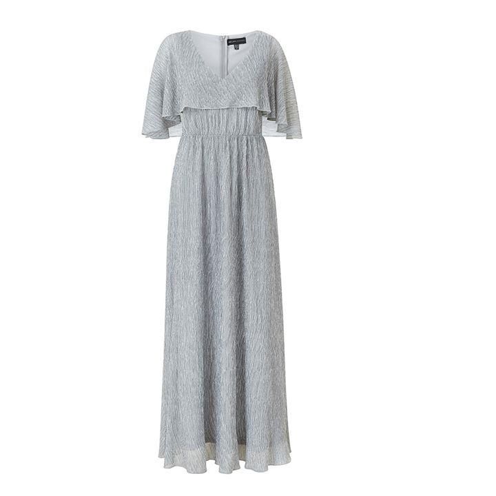 Mela London Overlay V Neck Maxi Dress - Silver