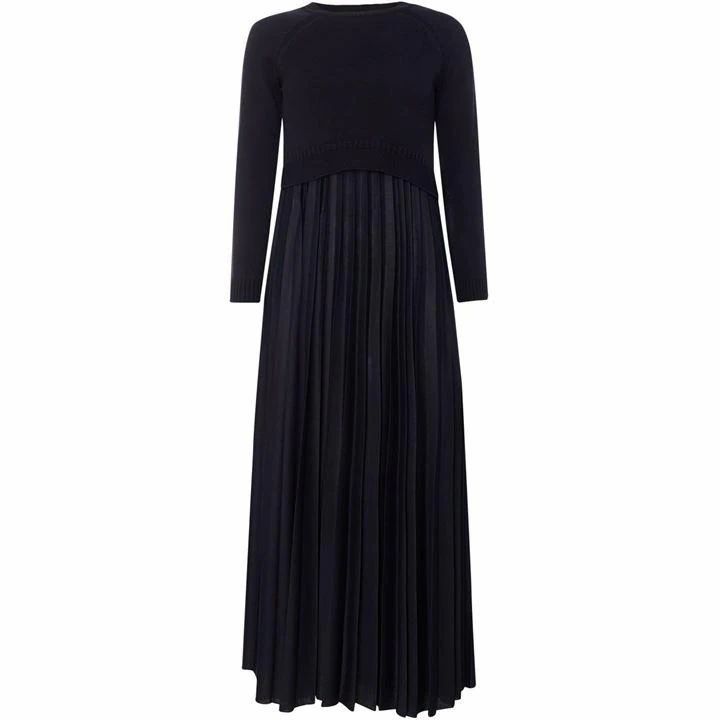 Re top and pleated skirt knitted dress