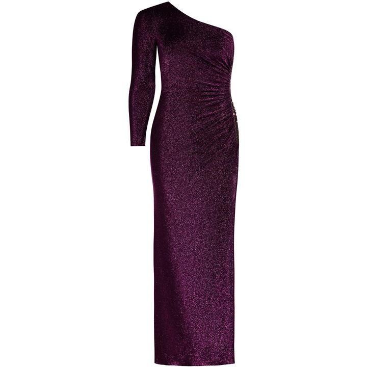Adrianna Papell Metallic Jersey Dress - Purple