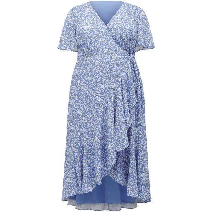 Forever New Kiri Curve Split Sleeve Dress - Blue