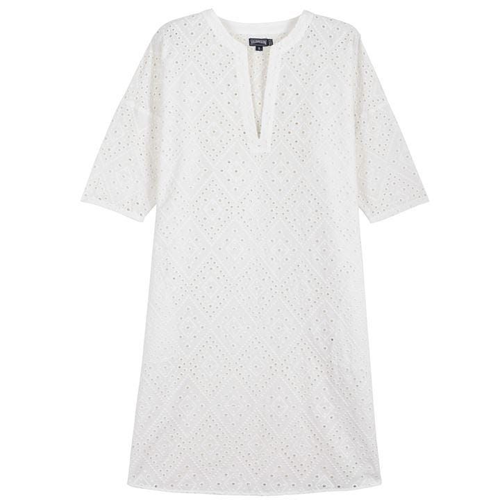 VILEBREQUIN Eyelet Embroidery Tunic Dress - White