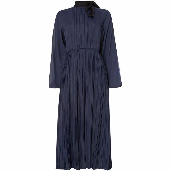 Odeon single sleeve dress with pleating