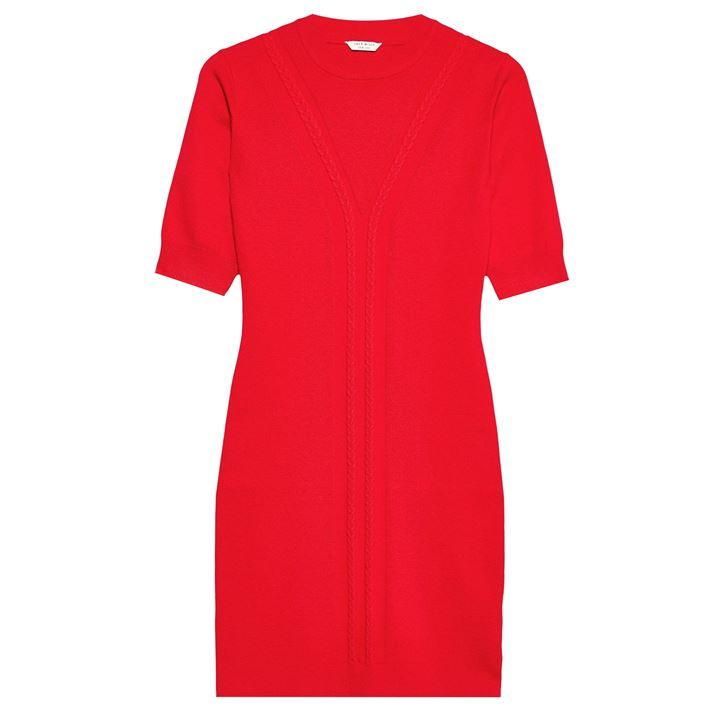 Jack Wills Oakworth Cable Knitted Mini Dress - Red