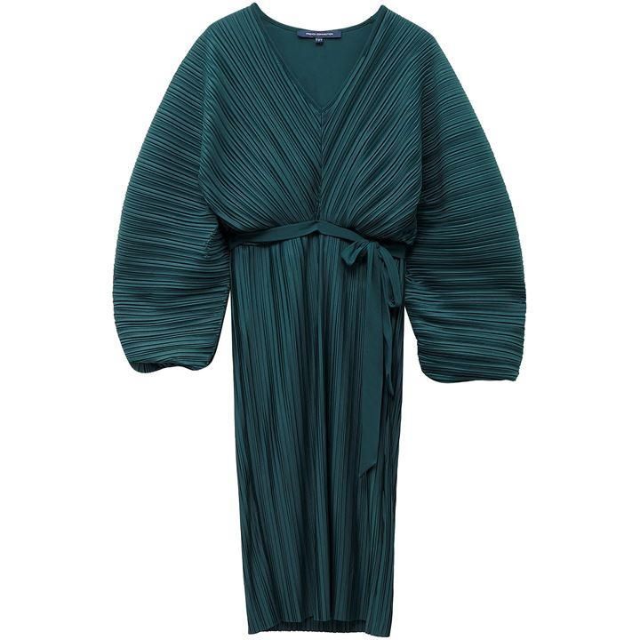 French Connection Regi Pleat Dolman Sleeve Dress - Dark Bayou Green