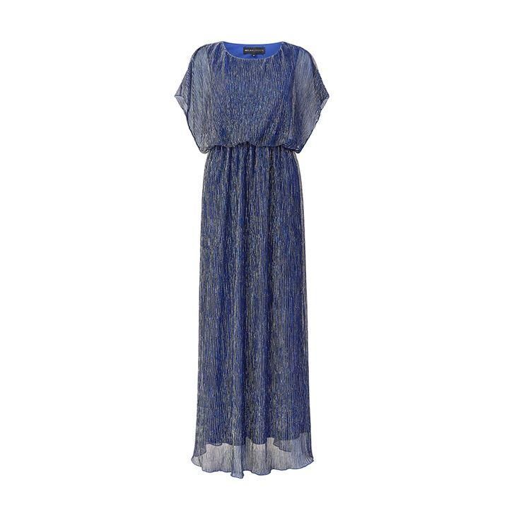 Mela London Vertical Shimmer Maxi Dress - Blue