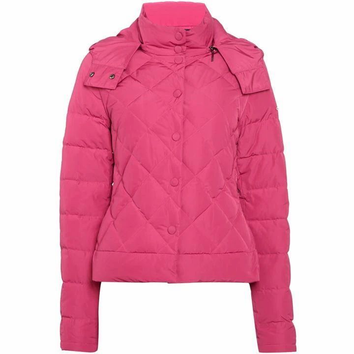 Quilted Short Padded Jacket in Fuxia