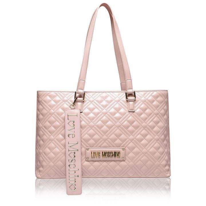 Love Moschino Quilted Logo Shopper - Pink