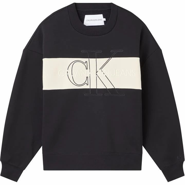 Calvin Klein Jeans Mono Block Crew Sweatshirt - Black