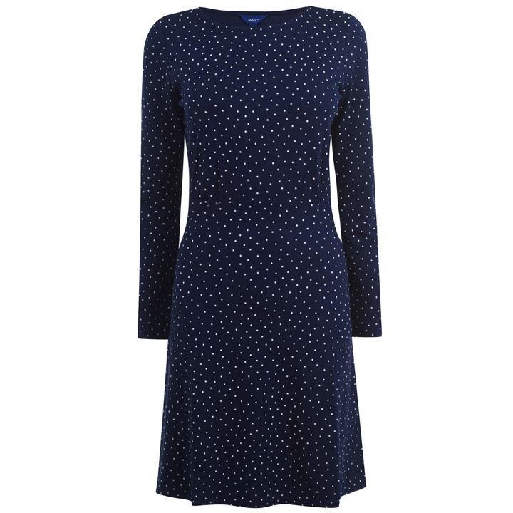 Gant Dot Print Dress - 433 Eve Blue
