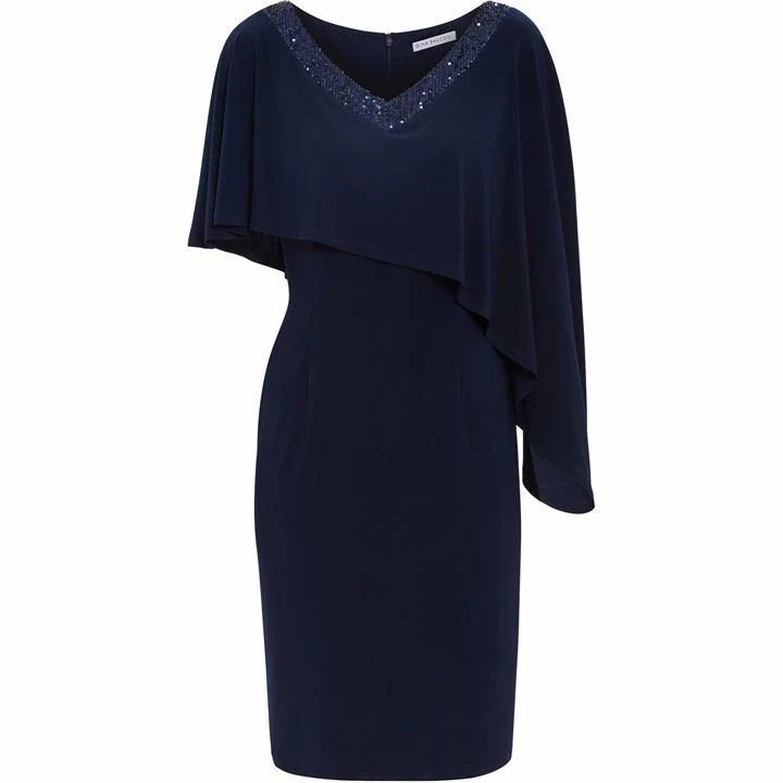 Gina Bacconi Devon Jersey Dress With Sequin Trim - Blue