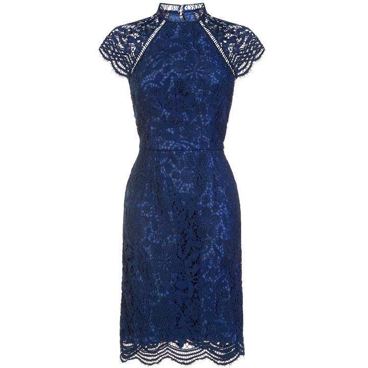 Chi Chi Crochet Bodycon Dress - Blue
