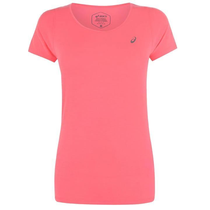 Asics V Neck Short Sleeve T Shirt Ladies - Laser Pink