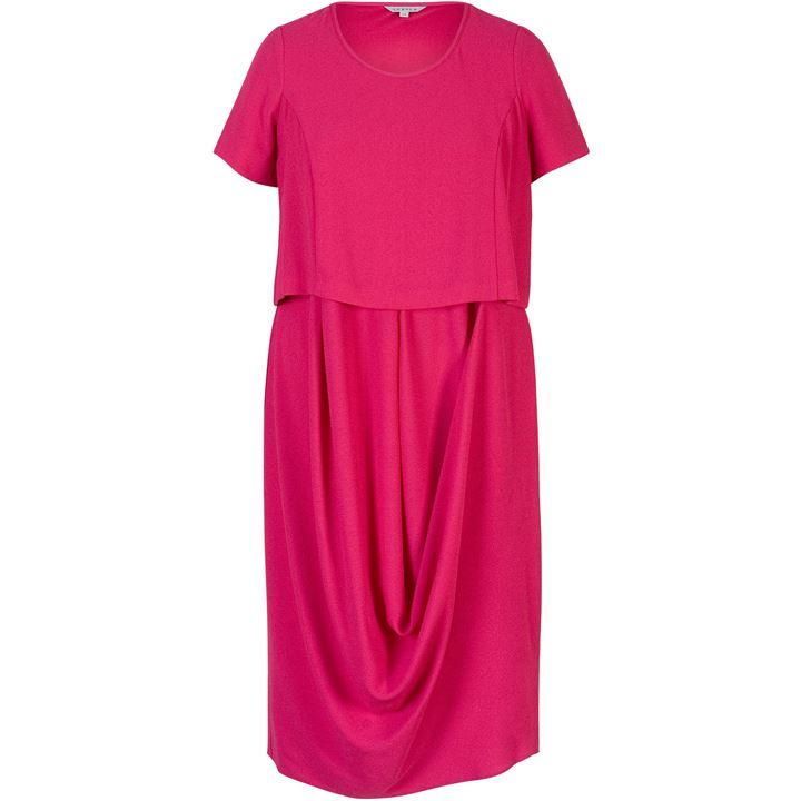 Chesca Layered Crepe Drape Dress - Pink