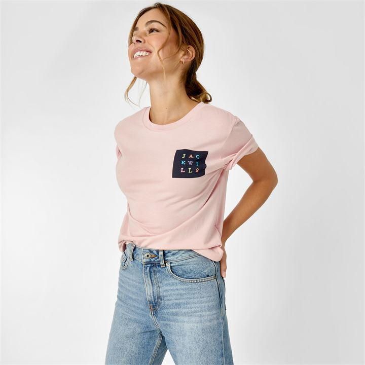 Jack Wills Falcon Graphic Logo T-Shirt - Pink