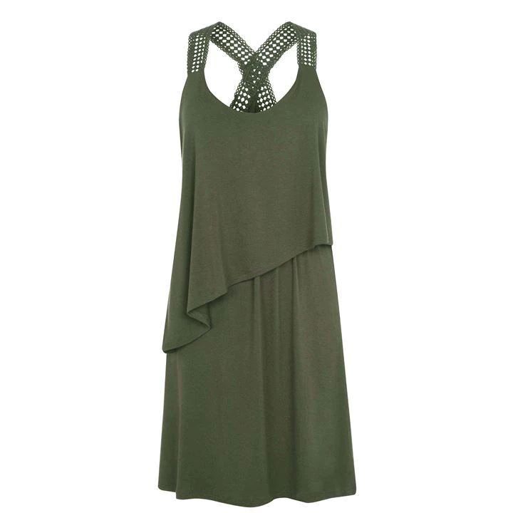 Biba Crochet Trim Dress - Green