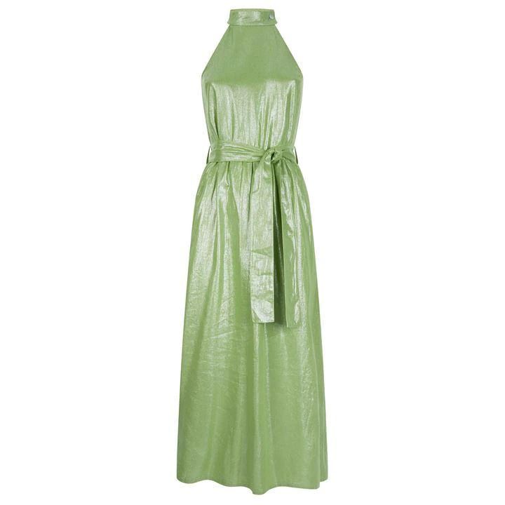 James Lakeland Metallic Halterneck Dress - Green