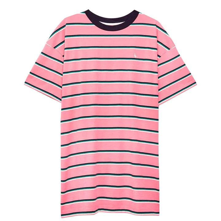 Jack Wills Carignan Stripe T-Shirt Mini Dress - Pink