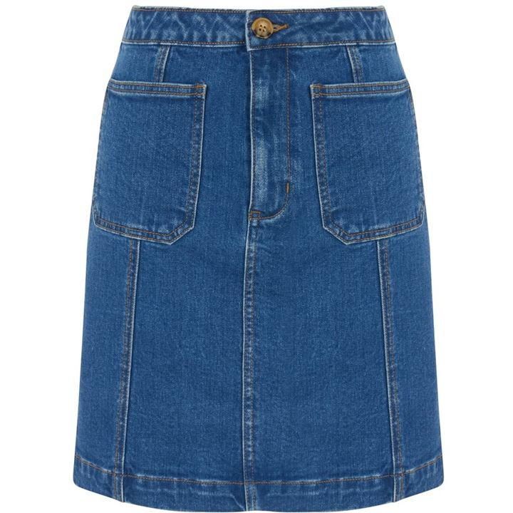 Seam Detail Denim Mini Skirt