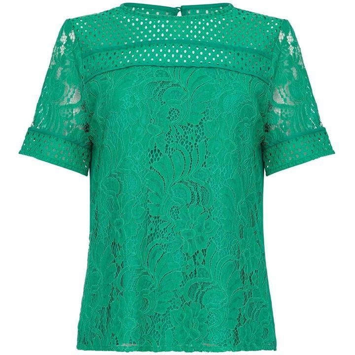 Lace Detail Short Sleeve Top