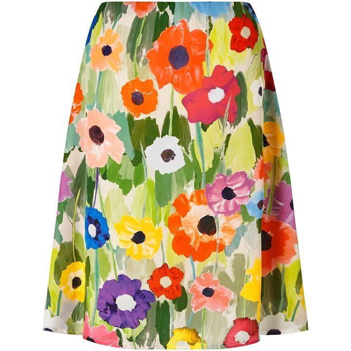 Poppy Print Skirt