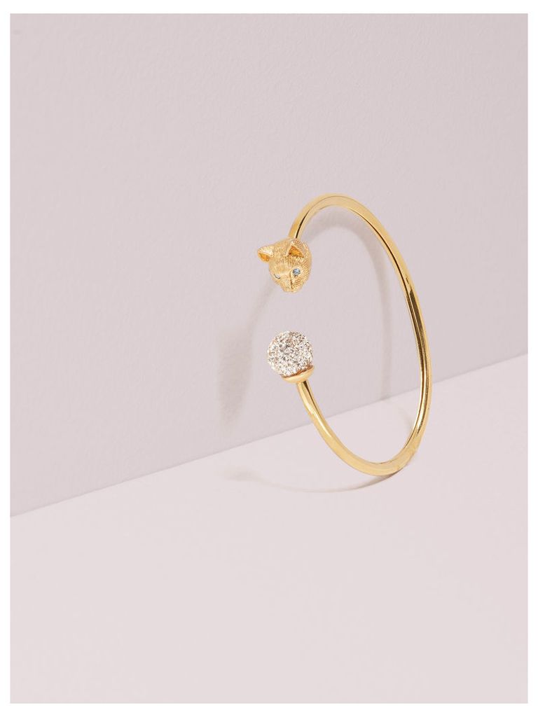 House Cat Cat & Pavé Cuff - Clear/Gold - One Size